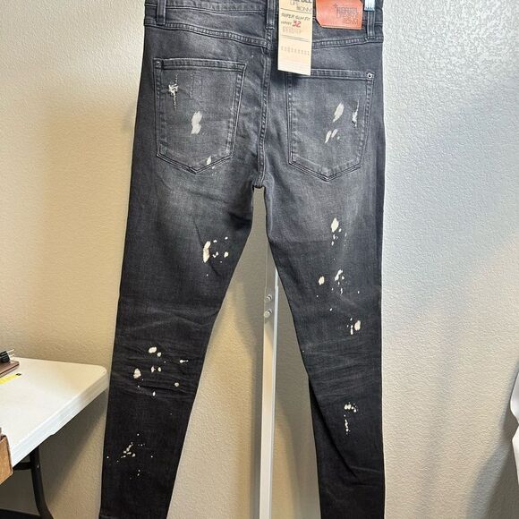 NWT Refuel Shabaz Bros Denim Men’s Black Distressed Washed Jeans - Size 32 - Picture 8 of 11